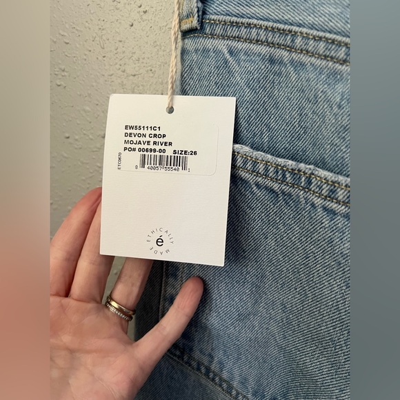 New ÉTICA Devon Wide Leg Crop Jean - Mohave River Size 26 - Picture 8 of 15